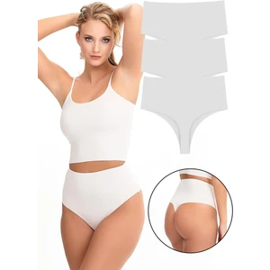 Kadın Yüksek Bel Tanga Lazer Kesim Külot 3 Lü Paket Set