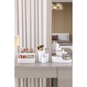 Makyaj Organizer Düzenleyici Fırçalık 3lü Set Beyaz