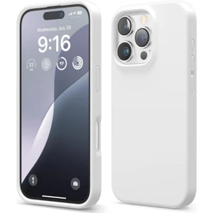 Apple iPhone 16 Pro Kılıf Kadife Lansman Soft Yumuşak Liquid Silikon Kamera Korumalı Kapak Beyaz