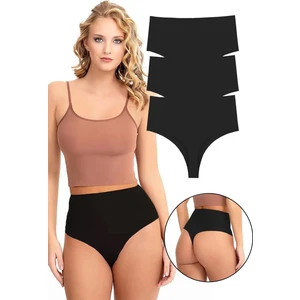 Kadın Yüksek Bel Tanga Lazer Kesim Külot 3 Lü Paket Set