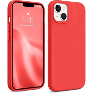Apple Iphone 13-14 Lansman Kılıf Içi Kadifeli Kamera Yükseltili Silikon Kapak Kırmızı