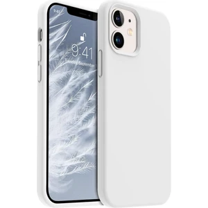 Apple iPhone 12/12PRO Kılıf Kadife Lansman Soft Yumuşak Liquid Silikon Kamera Korumalı Kapak Beyaz
