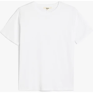 Kısa Kollu Bisiklet Yaka Pamuklu Basic Tişört