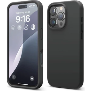 Apple iPhone 16 Pro Max Kılıf Kadife Lansman Soft Yumuşak Liquid Silikon Kamera Korumalı Kapak Siyah