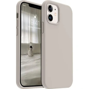 Apple iPhone 12/12PRO Kılıf Kadife Lansman Soft Yumuşak Liquid Silikon Kamera Korumalı Kapak Taş