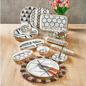 Fezaa 35 Parça Gold Fileli Kahvaltı Seti