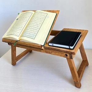 Pawn Mark Company Ahşap Kuran-I Kerim Rahlesi - Ergonomik, Katlanabilir ve Ayarlanabilir Masaüstü Tasarım ile Konforlu Kitap Okuma