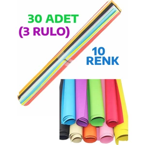 30 Adet 50 x 70 cm Fon Kartonu Karışık Renkli (3 Rulo ) Fon Karton