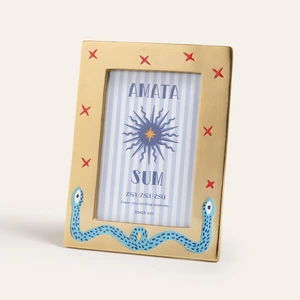 Rampur Metal Çerçeve 20X15 cm Altın - Mavi