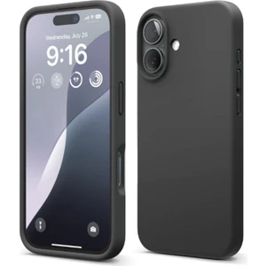Apple iPhone 16 Kılıf Kadife Lansman Soft Yumuşak Liquid Silikon Kamera Korumalı Kapak Siyah