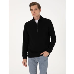 Pierre Cardin Erkek Siyah Regular Fit Basic Sweatshirt 50314044-VR046