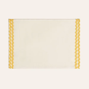 Nilüfer Su Taşı Nakışlı Keten Amerikan Servis 35X50 cm Sarı