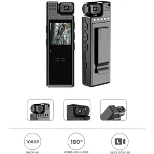 4K 180 Derece Vücut Kamerası Wifi Gece Görüşlü Aksiyon Kamerası