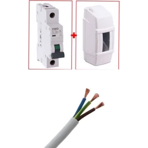 Klima Elektrik Tesisat Seti 3x2.5mm Öznur Kablo 20A Şartel ve Kutusu