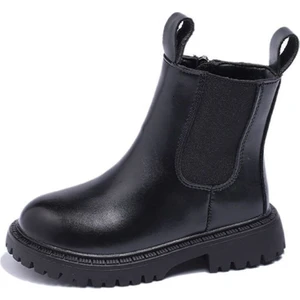 Junisteps Platform Topuk Rahat Taban Fermuarlı Çocuk Chelsea Bot - Siyah