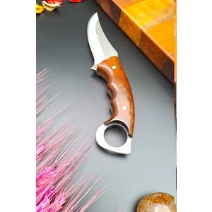 Swencraft Outdoor Piknik Çakısı Kamp Bıçağı El Yapımı Kılıf Ahşap Ceviz Sap ( 21 cm )