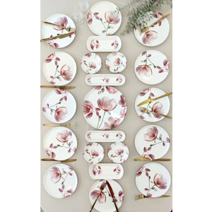 Charming Rose 12 Kişilik 21 Parça Kahvaltı Takımı Kahvaltı Seti