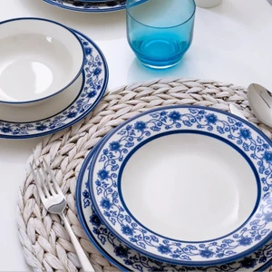 Güral Porselen Yonca 24 Parça Yemek Takımı Koyu Mavi 4832