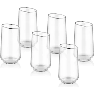 The Mia Gina Su Bardağı Uzun Gümüş 6lı