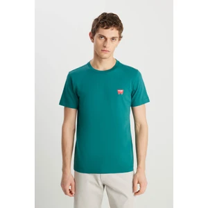 Regular Fit Minimal Logo Yeşil Erkek T-Shirt MW70MD3G26