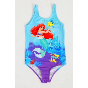 Şık Kız Çocuk Mayo Desenli Rahat Hızlı Kuruyan Mayo Deniz Havuz Plaj Mayosu