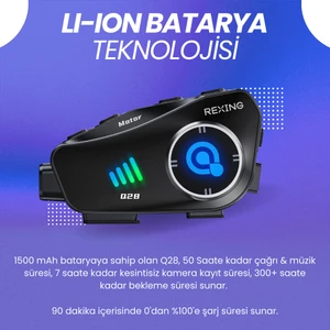 Kameralı Kask Interkom | Fhd Kamera | Gps | Wi-Fi | Mobil Uygulama | 50+ Saat Konuşma Süresi