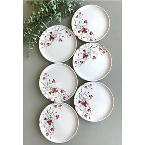 Fushia Çiğdem Model 20 cm  6 Adet  Pasta&servis Tabağı