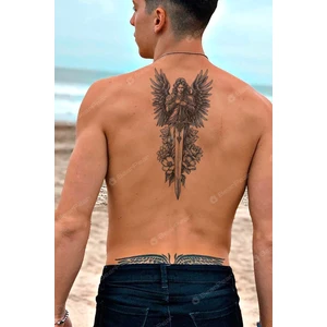 BP Tattoo Kılıç ve Melek Sırt Bacak Dövmesi Büyük Boy Dövme Tattoo