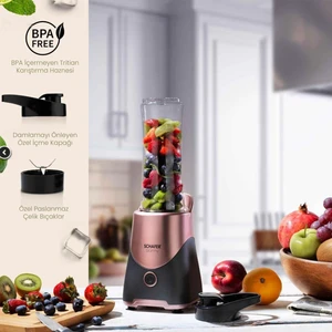 Stormy Kişisel Smoothie Blender - Rose Gold - 400 Watt
