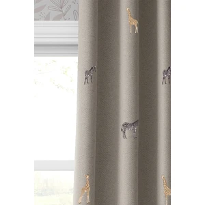 Aslanlı Zürafalı Zebralı Desenli Çocuk Odası Blackout Fon Perde