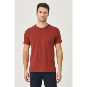 Altınyıldız Classics Erkek Bordo %100 Pamuk Slim Fit Dar Kesim Bisiklet Yaka Tişört