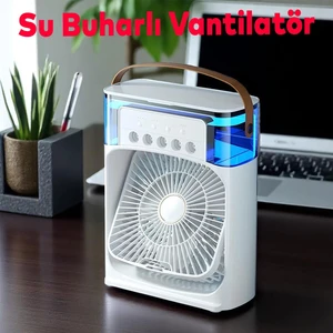 Vantilatör Masaüstü Kablolu Süper Sessiz Fan Su Püskürtmeli Mini El Hava Serinletici Nemlendirici