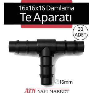 30 Adet 16 mm Damlama Sulama T - Te Aparatı – Bahçe Sulama Bağlantı Parçası
