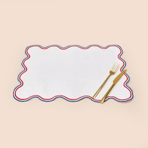 Soft Nonna Amerikan Servis - Mavi / Kırmızı - 30X50 cm