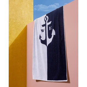 Anchor %100 Pamuk Plaj Havlusu - Lacivert - 75X160 cm
