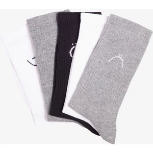 Altınyıldız Classics Erkek Siyah-Beyaz-Gri Desenli 5'li Soket Çorap