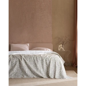 Grain Çift Kişilik %100 Pamuk Karde Baskılı Pike - Yeşil