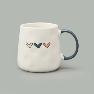 Kitchen Kalp Desenli Kupa - Krem - 450 ml