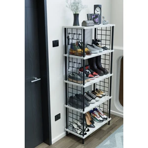 Barin Design 5 Raflı Telli Çevir Kur Çok Amaçlı Ayakkabılık ve Düzenleyici Raf Ünitesi Antre, Banyo, Balkon, Ofis