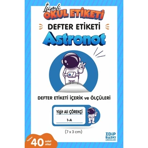 Edip Baskı Astronot Defter Etiketi