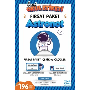 Edip Baskı Astronot Fırsat Paket Okul Etiketi