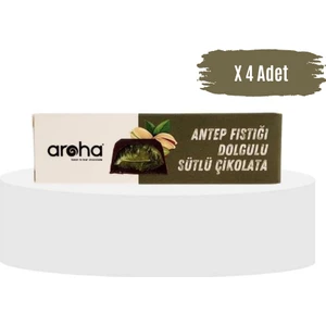 Antep Fıstığı Dolgulu Sütlü Çikolata 4'lü Paket (38 g x 4 Adet)