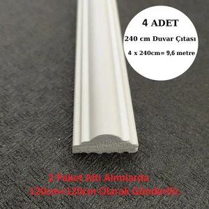 Renkli Duvarlar Dekoratif Boyanabilir Duvar Çıtası 2,5 cm x 240CM 4 Adet