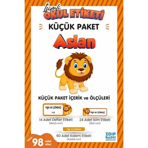Edip Baskı Aslan Küçük Paket Okul Etiketi