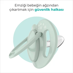 Ortodontik Damaklı Emzik, Powder Green, 0+ Ay, Emzik Saklama & Sterilizasyon Kutulu, İkili Set