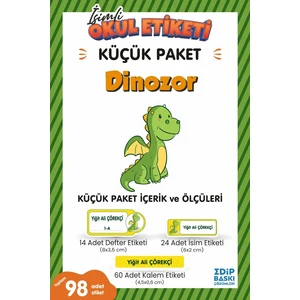 Edip Baskı Dinozor Küçük Paket Okul Etiketi