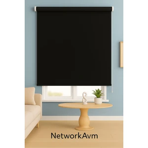 Ithal Kalın Siyah Beyaz Zebra Stor Güneşlik Perde Etek Dilimsiz(Alüminyum Kasa Metal Ayak)