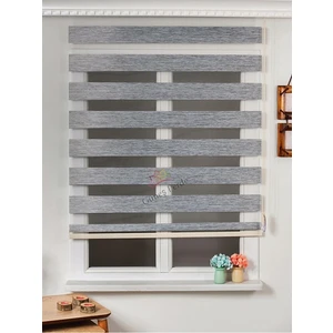 Bambu Gri Stor Zebra Perde Etek Dilimli Hediye Alüminyum Kasa