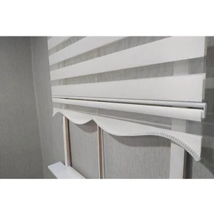 Bambu Beyaz Zebra Perde Etek Dilimli Hediye (Alüminyum Kasa)