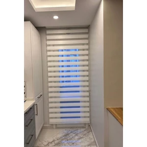 Bambu Krem Zebra Stor Perde Etek Dilimsiz